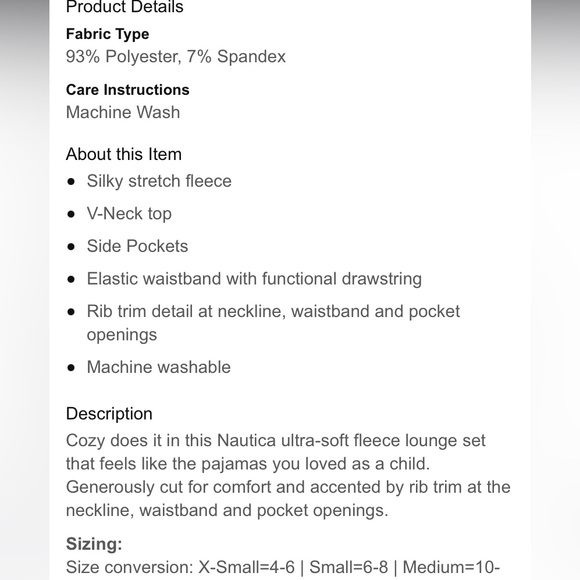 NWT Nautica Navy Pink and White Polka Dot Fleece V Neck Panama Set - Picture 5 of 6